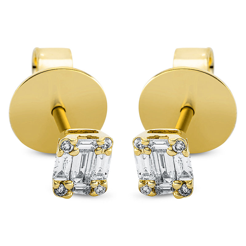 Ohrstecker    aus 750/-18 Karat Gelbgold mit 18 Diamanten 0