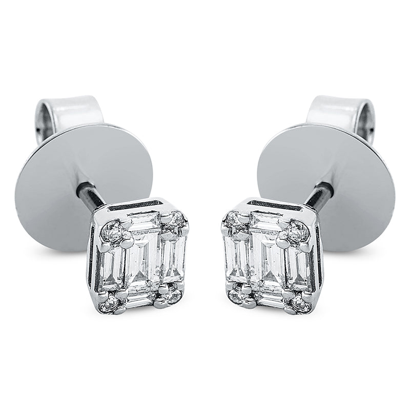 Ohrstecker    aus 750/-18 Karat Weißgold mit 18 Diamanten 0