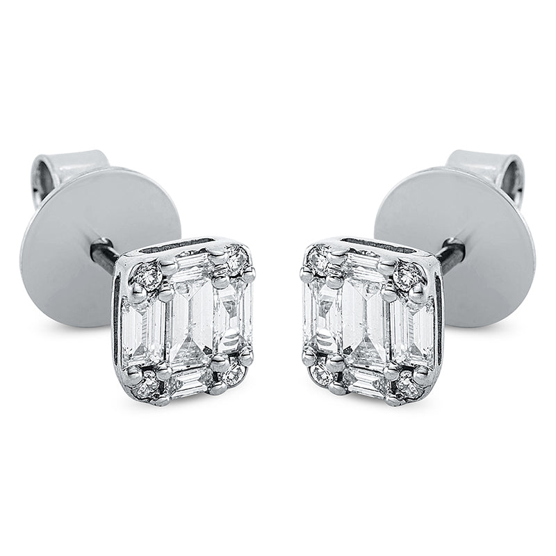 Ohrstecker    aus 750/-18 Karat Weißgold mit 18 Diamanten 0