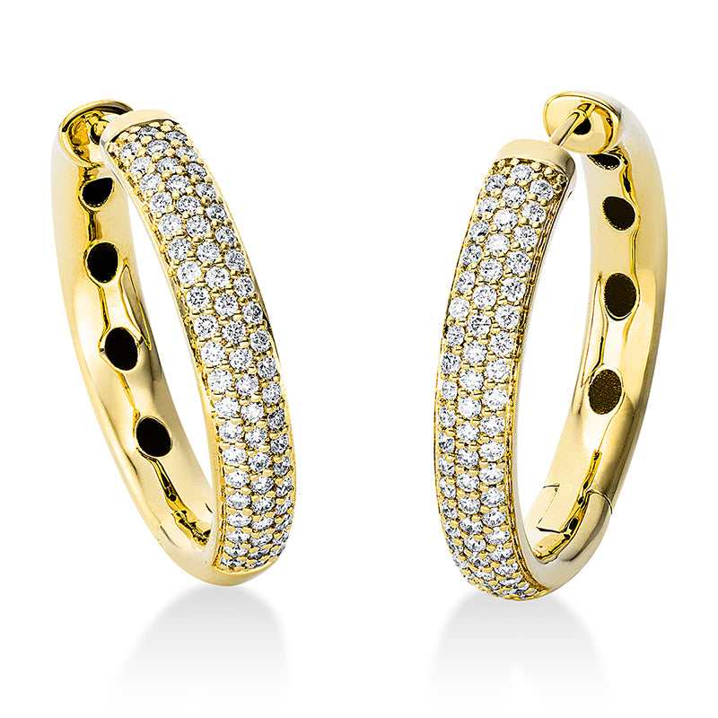 Creolen    aus 750/-18 Karat Gelbgold mit 122 Diamanten 0