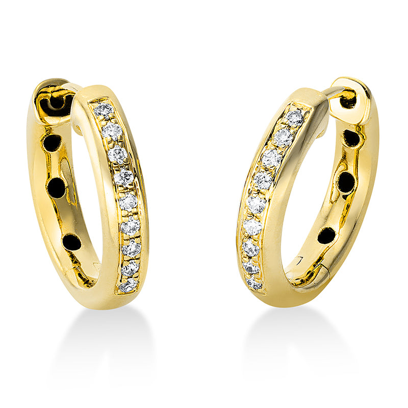 Creolen    aus 750/-18 Karat Gelbgold mit 18 Diamanten 0