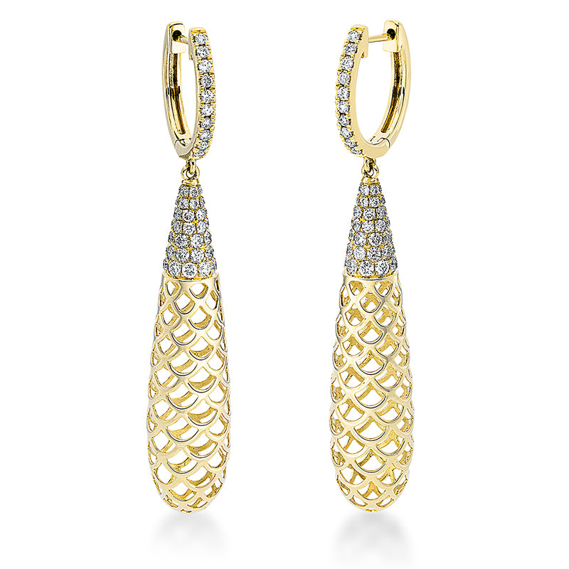 Ohrschmuck    aus 750/-18 Karat Gelbgold mit 128 Diamanten 1