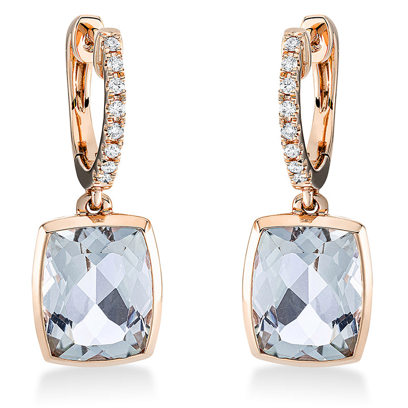 Ohrschmuck mit Amethyst  aus 750/-18 Karat Rotgold mit 16 Diamanten 0