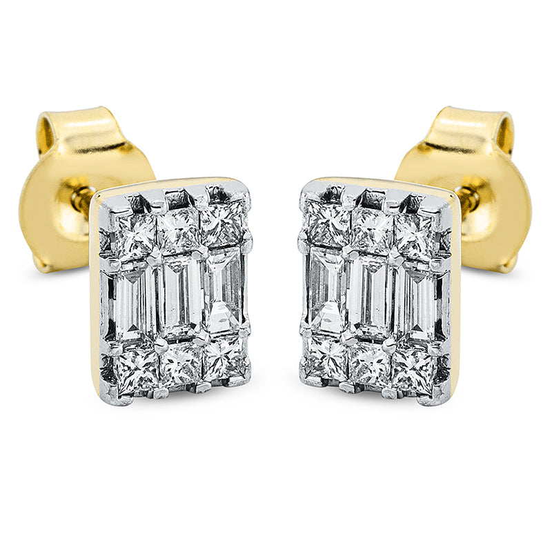 Ohrstecker    aus 750/-18 Karat Gelbgold / Weißgold mit 18 Diamanten 0