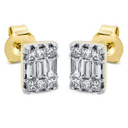 Ohrstecker    aus 750/-18 Karat Gelbgold / Weißgold mit 18 Diamanten 0