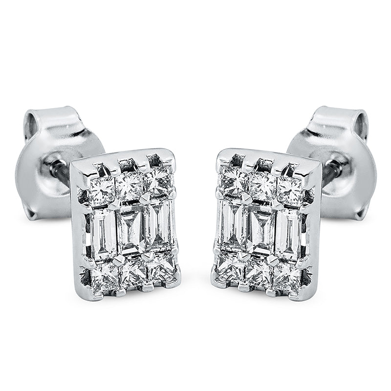 Ohrstecker    aus 750/-18 Karat Weißgold mit 18 Diamanten 0