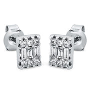 Ohrstecker    aus 750/-18 Karat Weißgold mit 18 Diamanten 0