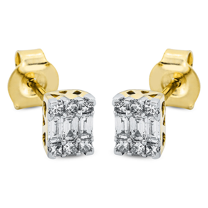 Ohrstecker    aus 750/-18 Karat Gelbgold / Weißgold mit 18 Diamanten 0