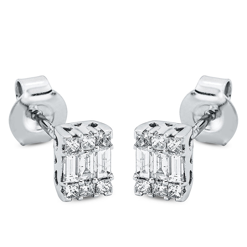 Ohrstecker    aus 750/-18 Karat Weißgold mit 18 Diamanten 0