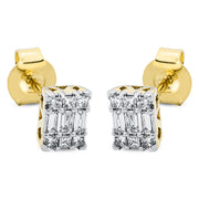 Ohrstecker    aus 750/-18 Karat Gelbgold / Weißgold mit 18 Diamanten 0