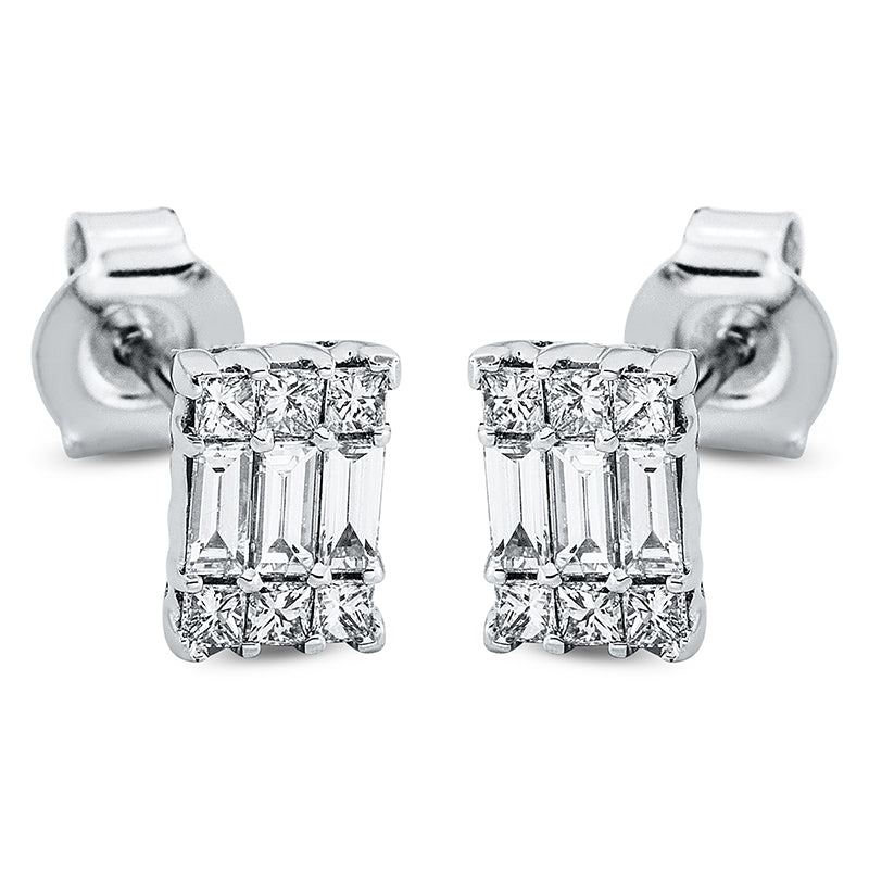 Ohrstecker    aus 750/-18 Karat Weißgold mit 18 Diamanten 0