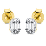 Ohrstecker    aus 750/-18 Karat Gelbgold / Weißgold mit 18 Diamanten 0
