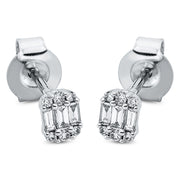 Ohrstecker    aus 750/-18 Karat Weißgold mit 18 Diamanten 0