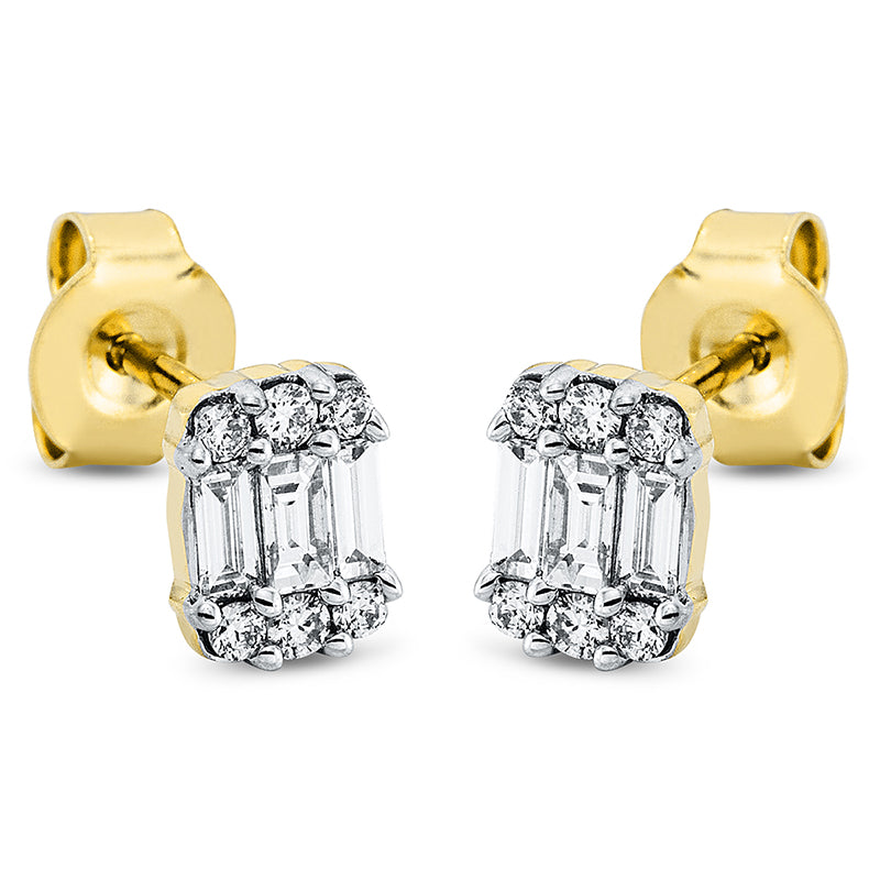 Ohrstecker    aus 750/-18 Karat Gelbgold / Weißgold mit 18 Diamanten 0