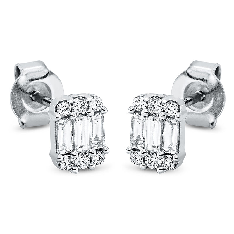Ohrstecker    aus 750/-18 Karat Weißgold mit 18 Diamanten 0