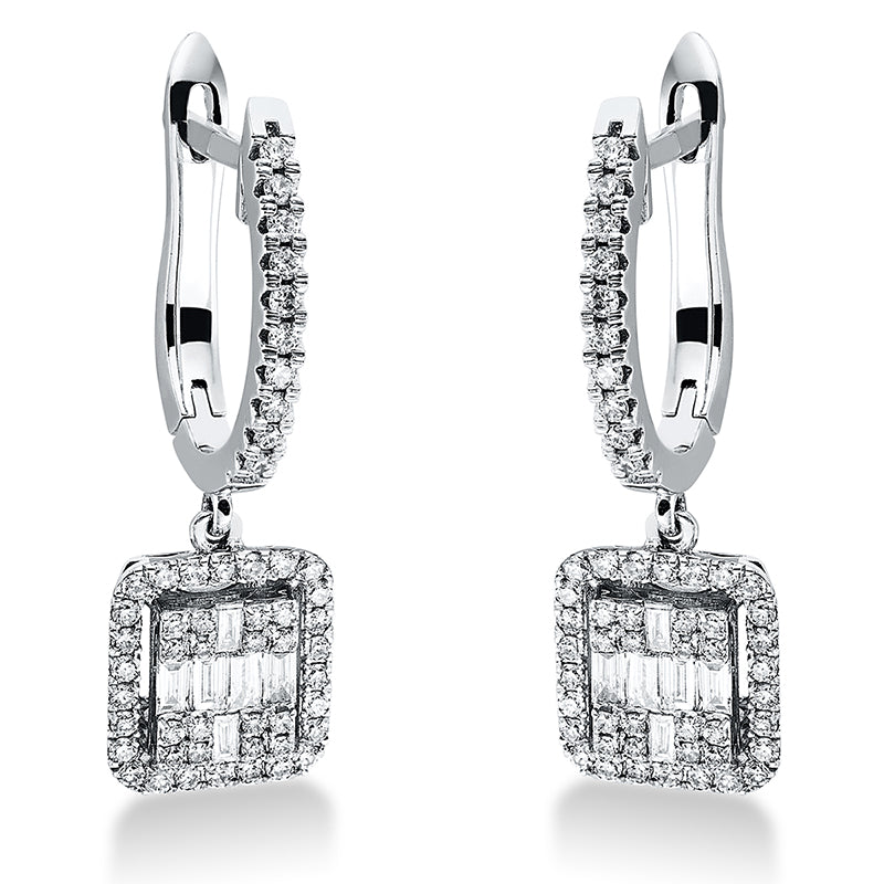 Ohrschmuck    aus 750/-18 Karat Weißgold mit 116 Diamanten 0