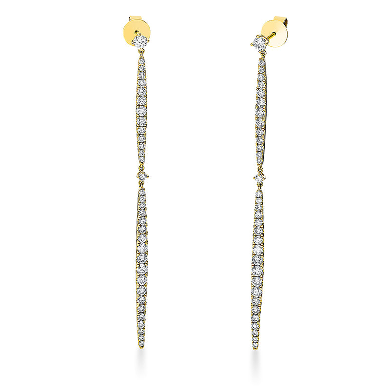 Ohrschmuck    aus 750/-18 Karat Gelbgold mit 68 Diamanten 1