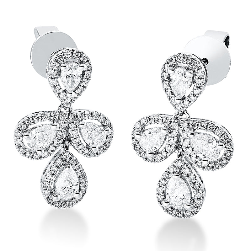 Ohrschmuck    aus 750/-18 Karat Weißgold mit 134 Diamanten 1