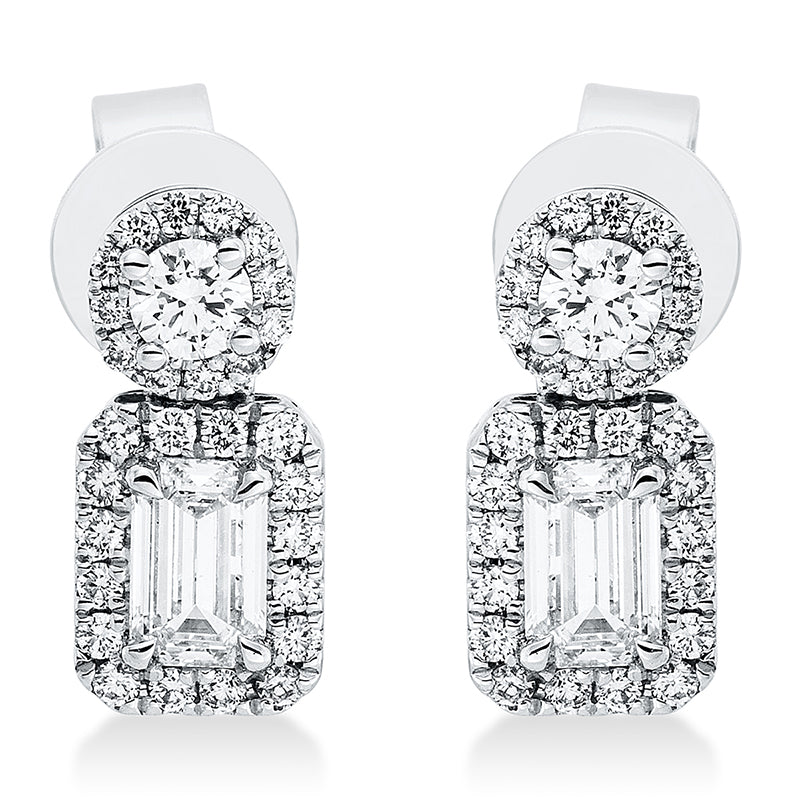 Ohrstecker    aus 750/-18 Karat Weißgold mit 60 Diamanten 1