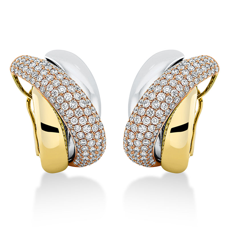 Creolen    aus 750/-18 Karat Weißgold / Gelbgold / Rotgold mit 268 Diamanten 3