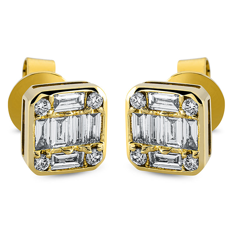 Ohrstecker    aus 750/-18 Karat Gelbgold mit 20 Diamanten 0