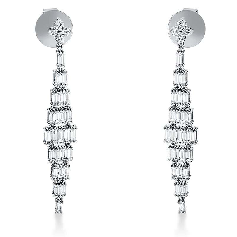 Ohrschmuck    aus 750/-18 Karat Weißgold mit 58 Diamanten 1