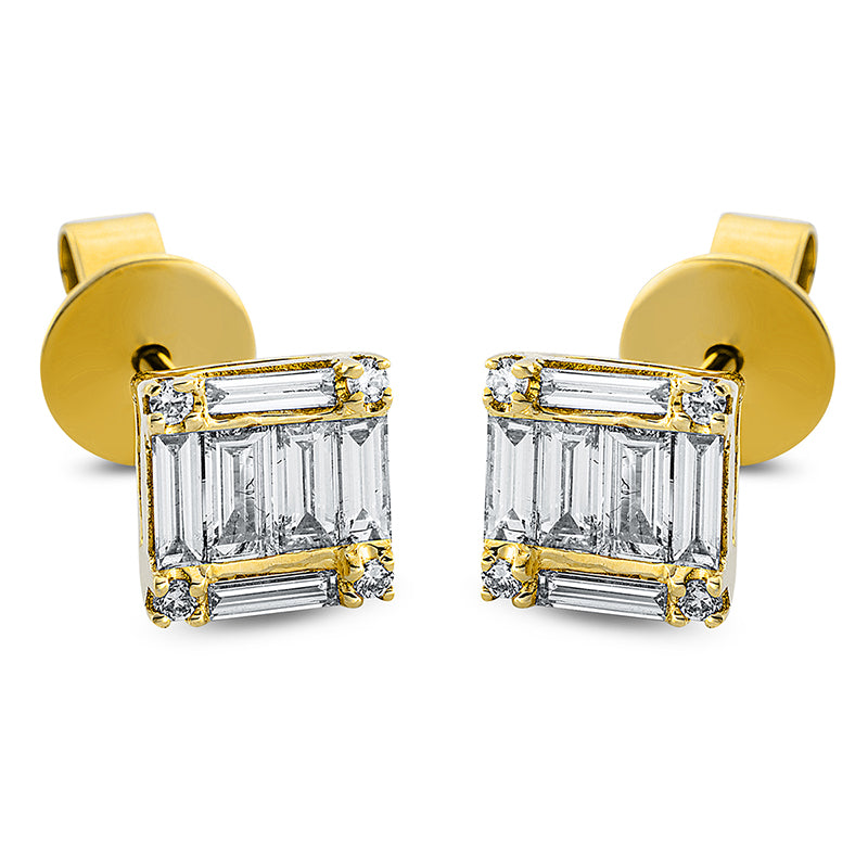 Ohrstecker    aus 750/-18 Karat Gelbgold mit 20 Diamanten 0