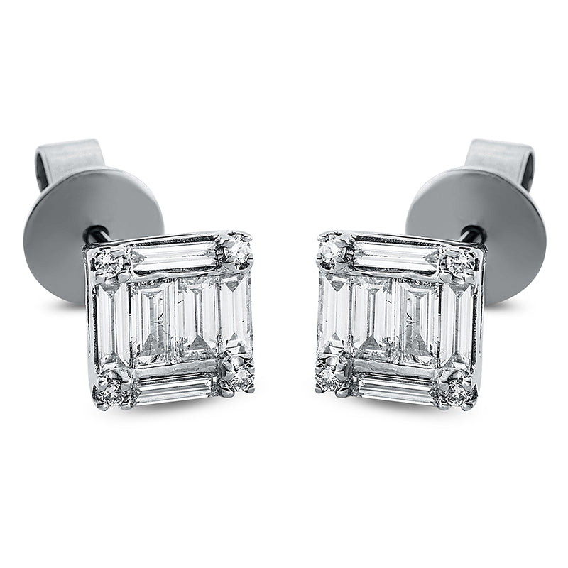 Ohrstecker    aus 750/-18 Karat Weißgold mit 22 Diamanten 0