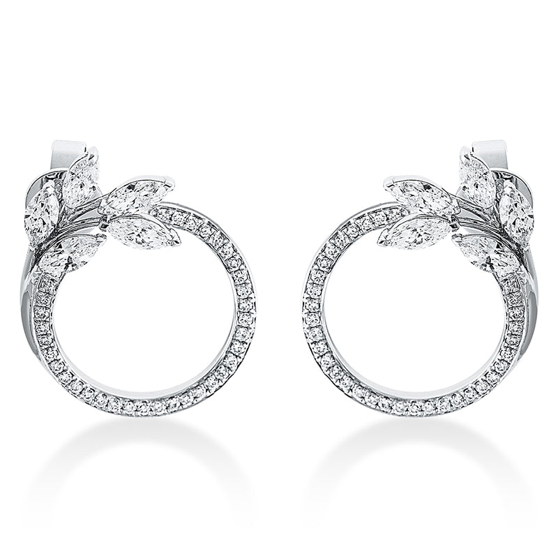 Ohrschmuck    aus 750/-18 Karat Weißgold mit 82 Diamanten 1