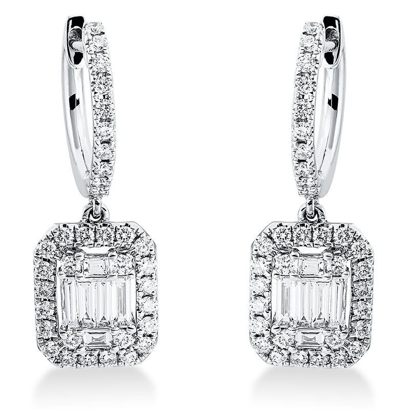 Ohrschmuck    aus 750/-18 Karat Weißgold mit 80 Diamanten 0
