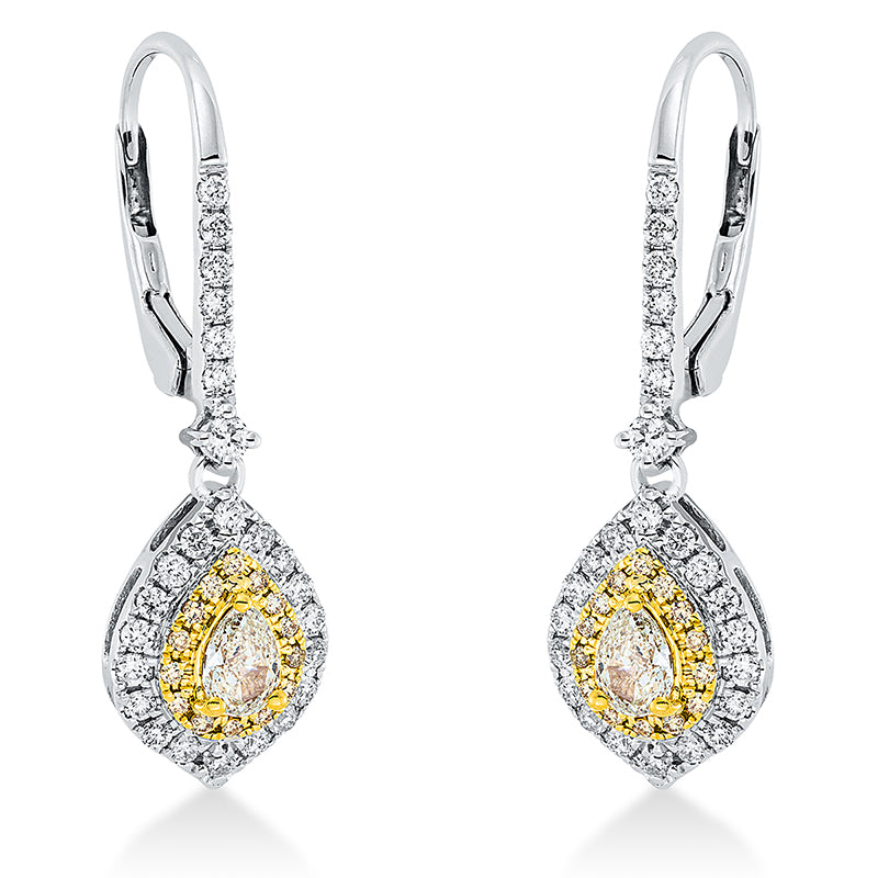 Ohrschmuck    aus 750/-18 Karat Weißgold / Gelbgold mit 80 Diamanten 1