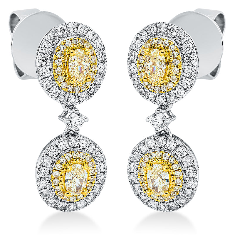 Ohrschmuck    aus 750/-18 Karat Weißgold / Gelbgold mit 150 Diamanten 1