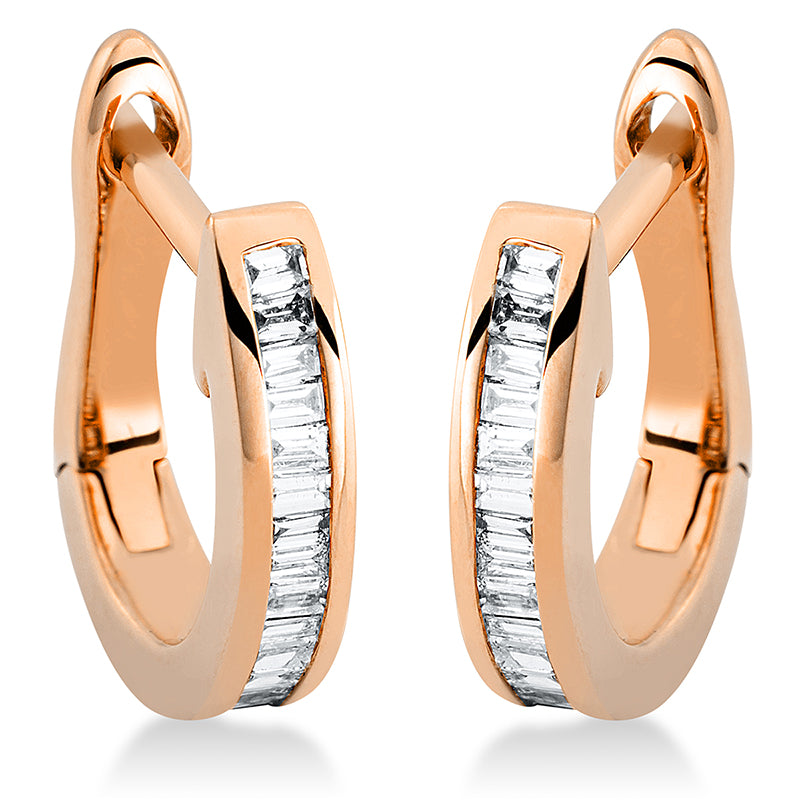 Creolen    aus 750/-18 Karat Rotgold mit 30 Diamanten 0
