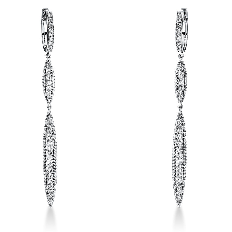 Ohrschmuck    aus 750/-18 Karat Weißgold mit 76 Diamanten 1