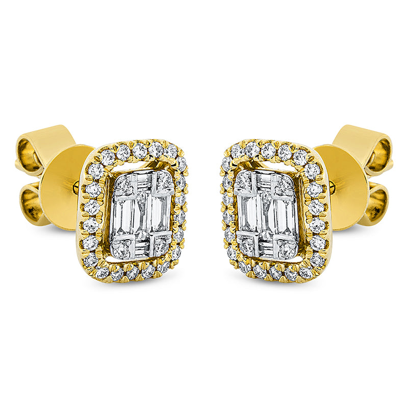 Ohrstecker    aus 750/-18 Karat Gelbgold mit 62 Diamanten 0
