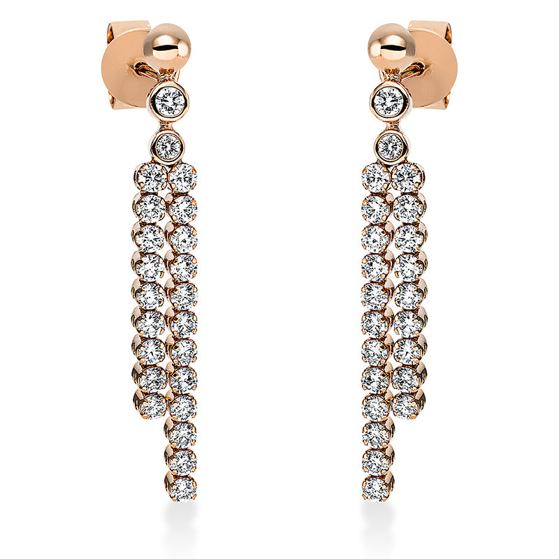 Ohrschmuck    aus 750/-18 Karat Rotgold mit 46 Diamanten 1