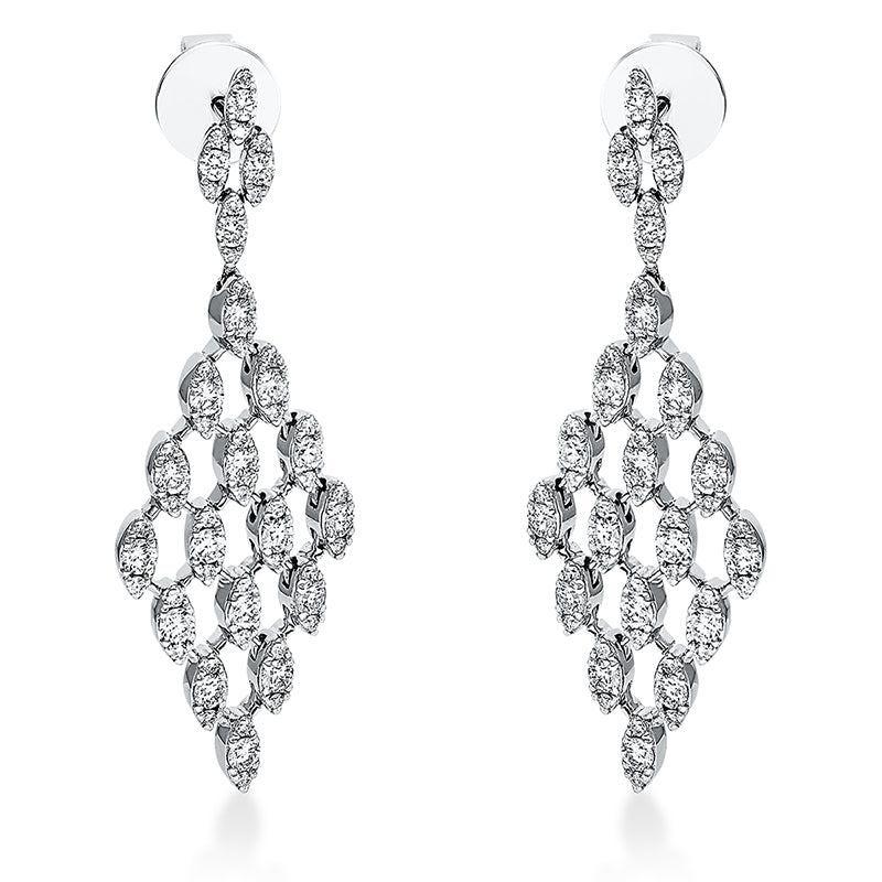 Ohrschmuck    aus 750/-18 Karat Weißgold mit 120 Diamanten 1