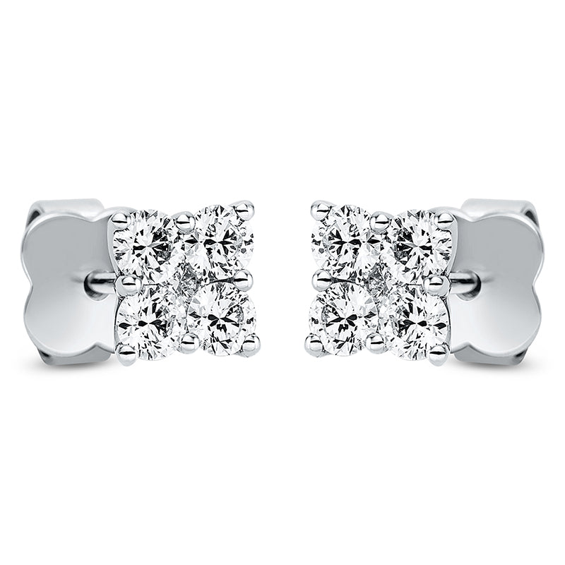 Ohrstecker    aus 750/-18 Karat Weißgold mit 10 Diamanten 0