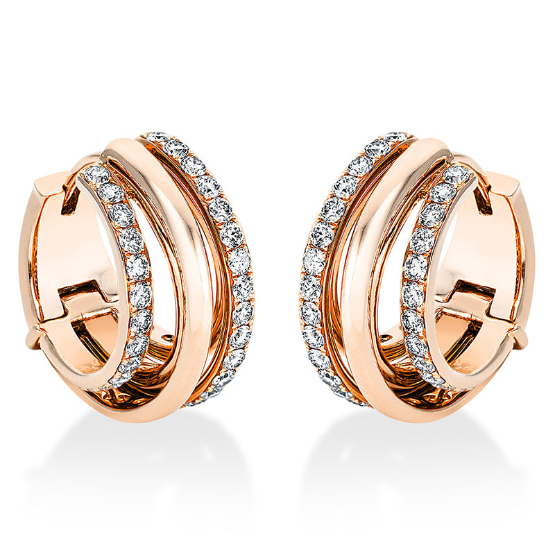 Ohrschmuck    aus 750/-18 Karat Rotgold mit 66 Diamanten 1