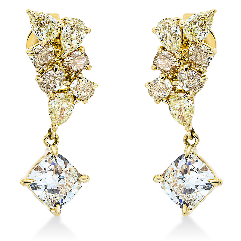 Ohrschmuck    aus 750/-18 Karat Gelbgold mit 16 Diamanten 2