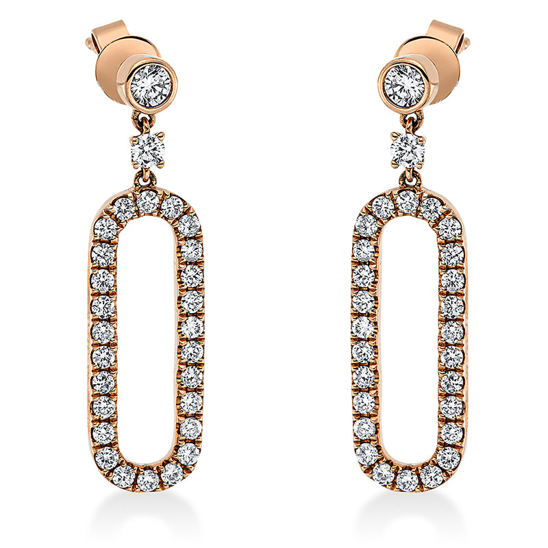 Ohrschmuck    aus 750/-18 Karat Rotgold mit 56 Diamanten 0