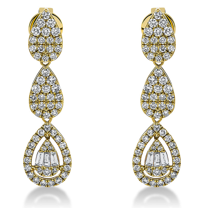Ohrschmuck    aus 750/-18 Karat Gelbgold mit 124 Diamanten 0