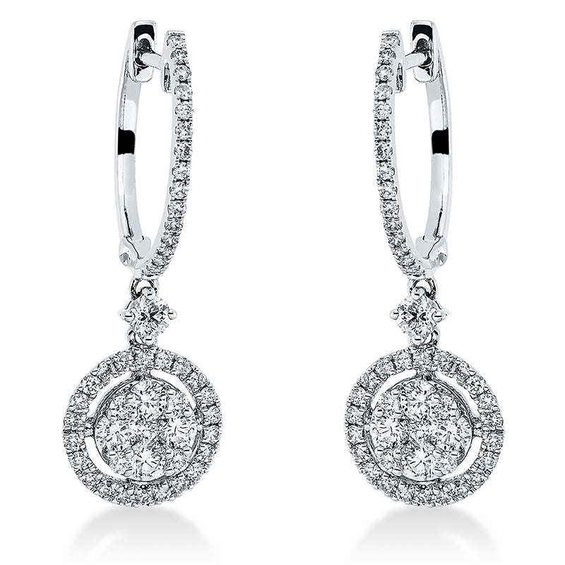 Ohrschmuck    aus 750/-18 Karat Weißgold mit 96 Diamanten 0