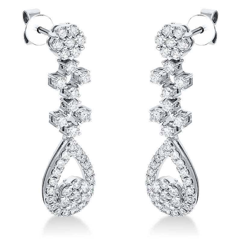 Ohrschmuck    aus 750/-18 Karat Weißgold mit 82 Diamanten 1