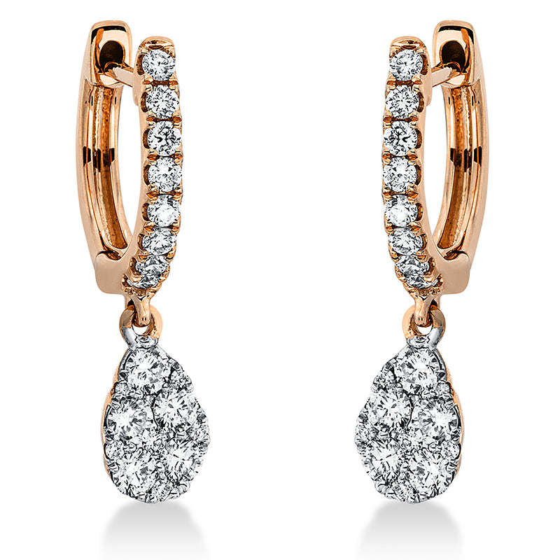 Ohrschmuck - Halo Sparkle aus Gold mit Diamanten - 2P082