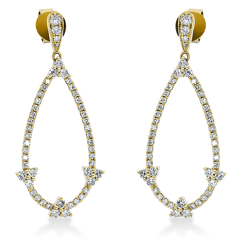 Ohrschmuck    aus 750/-18 Karat Gelbgold mit 100 Diamanten 0