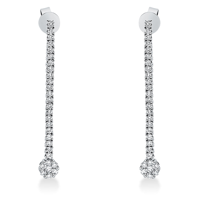 Ohrschmuck    aus 750/-18 Karat Weißgold mit 58 Diamanten 1