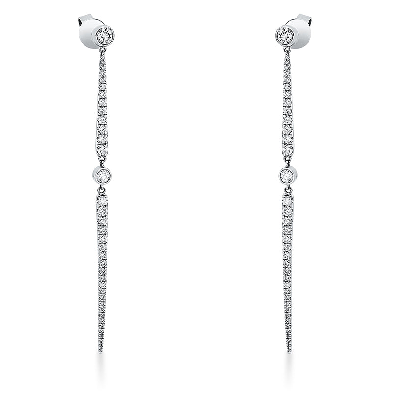 Ohrschmuck    aus 750/-18 Karat Weißgold mit 70 Diamanten 1