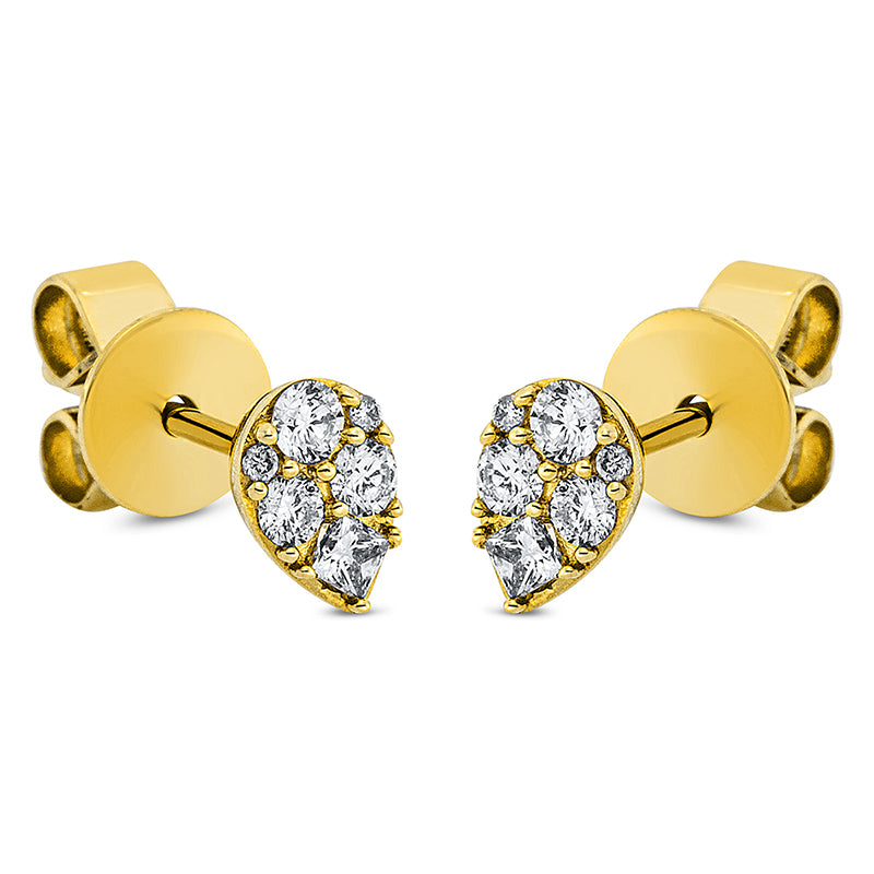 Ohrstecker    aus 750/-18 Karat Gelbgold mit 12 Diamanten 0