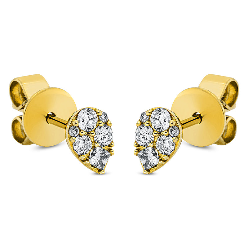 Ohrstecker    aus 750/-18 Karat Gelbgold mit 12 Diamanten 0